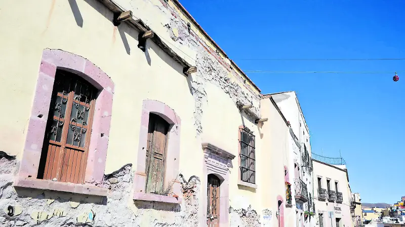 Fincas en riesgo de colapso en la capital de Zacatecas